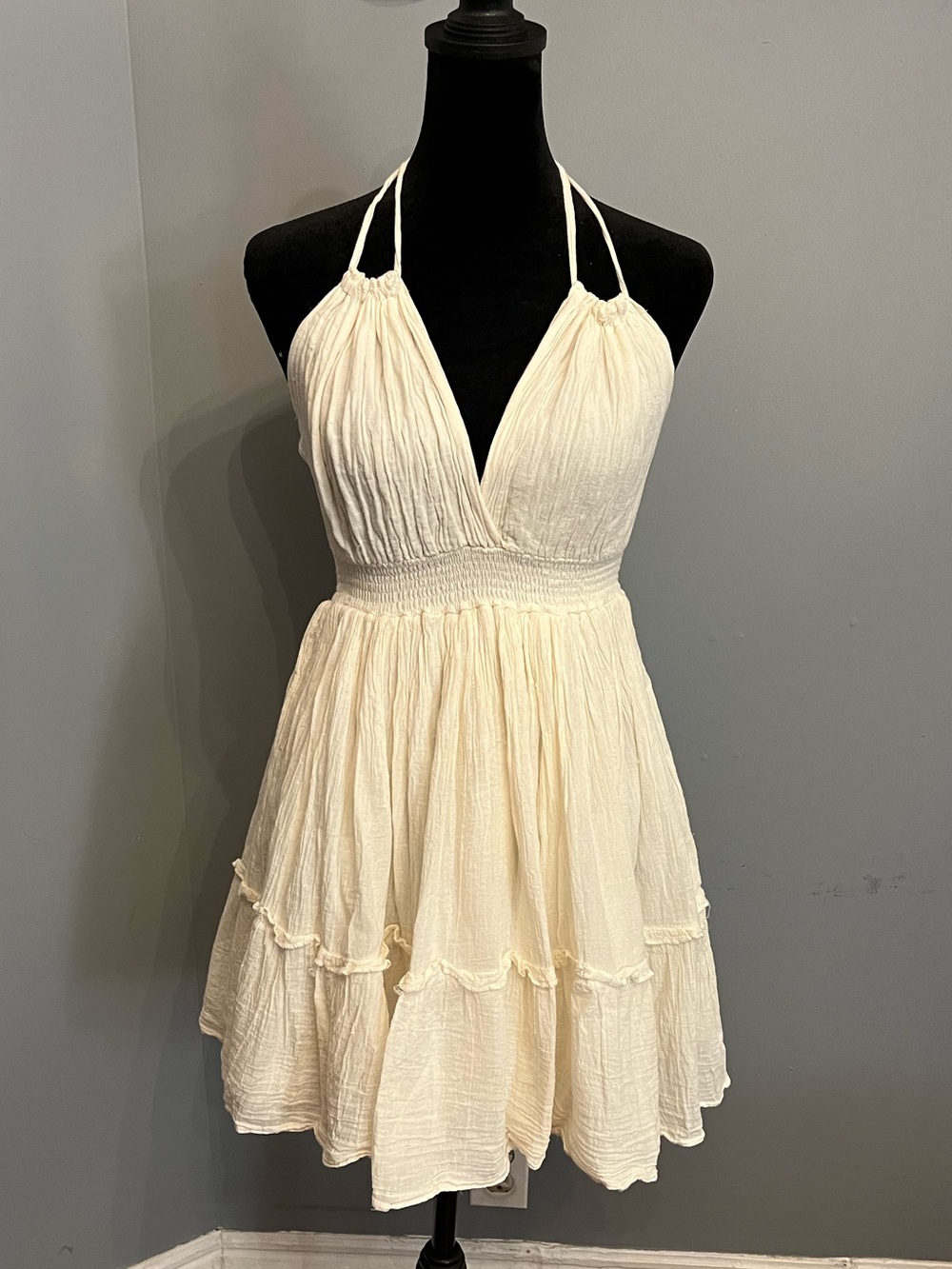 Ivory Backless Mini Sundress, One Size
